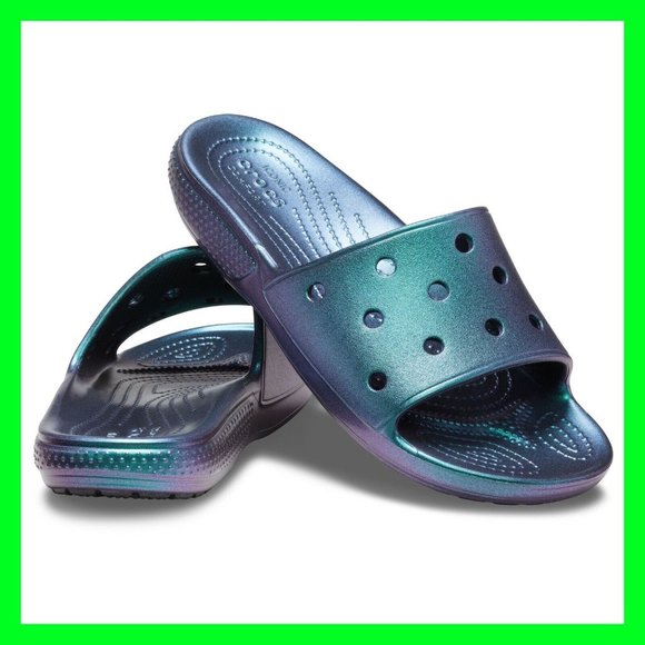 SUPER RARE Classic Crocs Iridescent Slides main image 9